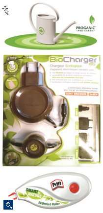 Die drei preisgekrönten Materialien im Wettbewerb „Biowerkstoffe des Jahres 2010“ zeigen die Entwicklung  von Biowerkstoffen für langlebige Konsumgüter: 1. Platz: Proganic® (oben), 2. Platz: GreenGran (Mitte) und 3. Platz: Artic (unten)