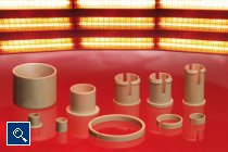Neuer schmierfreier Allround-Polymerwerkstoff „iglidur J350“ für höhere Temperaturen: beständig bis 180 °C, bei sehr hohem Presssitz bis 150°C (Foto: igus)