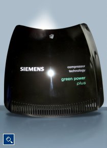 Staubsaugerabdeckung aus neuem, nachhaltigem Kunststoff mit CO2-Abgasen (Foto: Siemens)